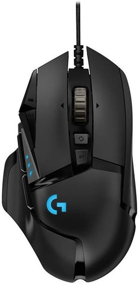 Logitech G502 HERO Wired USB Gaming Mouse, 200 to 16,000 dpi HERO Sensor, Hyper-fast Scroll Wheel, Customizable RBG Lighting, 11 Prog Buttons, Adjustable Weight System, Black | 910-005471