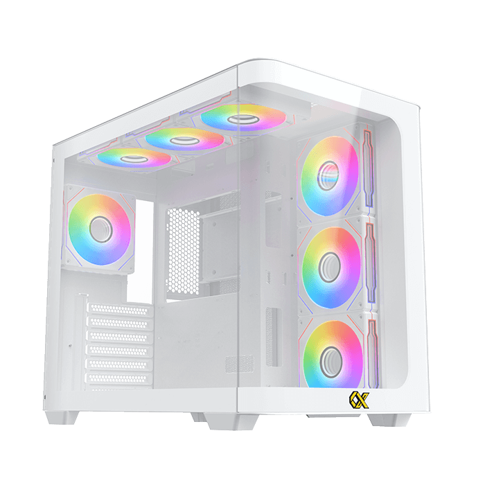 Xigmatek Pano Front Curved ARGB Gaming ATX Case White