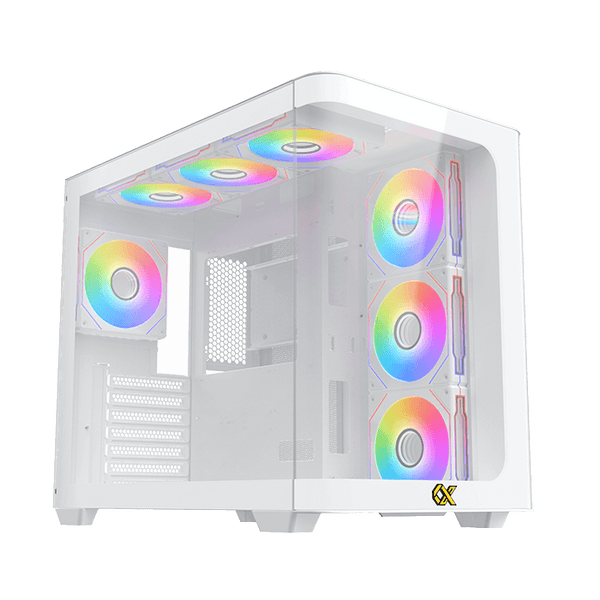 Xigmatek Pano Arctic Front Curved ARGB Gaming ATX Case, White | EN44267