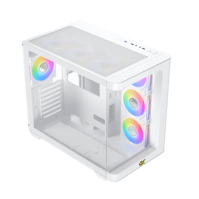 Xigmatek Pano Front Curved ARGB Gaming ATX Case White