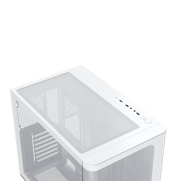 Xigmatek Pano Front Curved ARGB Gaming ATX Case White