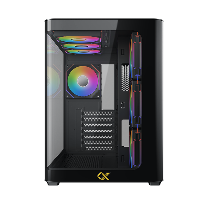 Xigmatek Pano Front Curved ARGB Gaming ATX Case, Black | EN44250