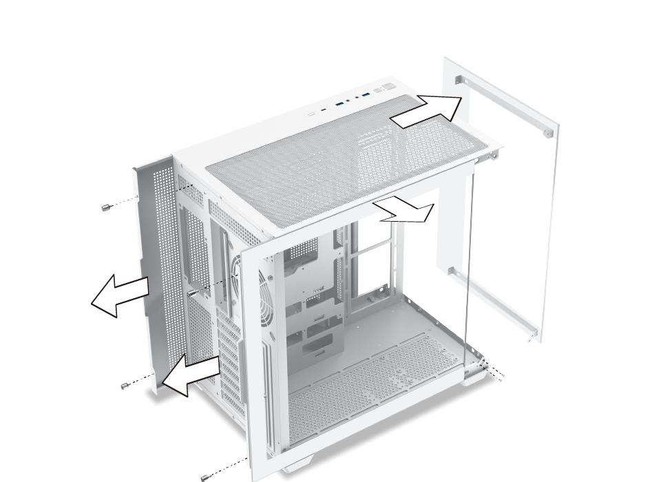 Xigmatek Aqua V Air Arctic ATX Gaming Chassis, Tempered Glass, Mid-Tower, White | EN45837