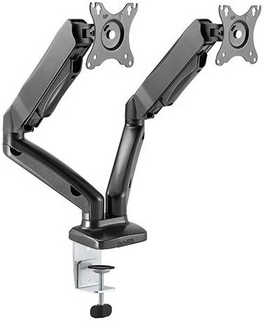 Twisted Minds Dual Monitor Heavy Duty Spring Assisted Monitor Arm, Black, USB Port TM-60-C012