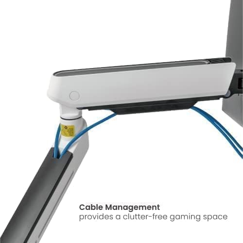 Twisted Minds 17"-32" Dual Monitor Arm, Up to 9 KG, RGB Lighting, Heavy Duty, White