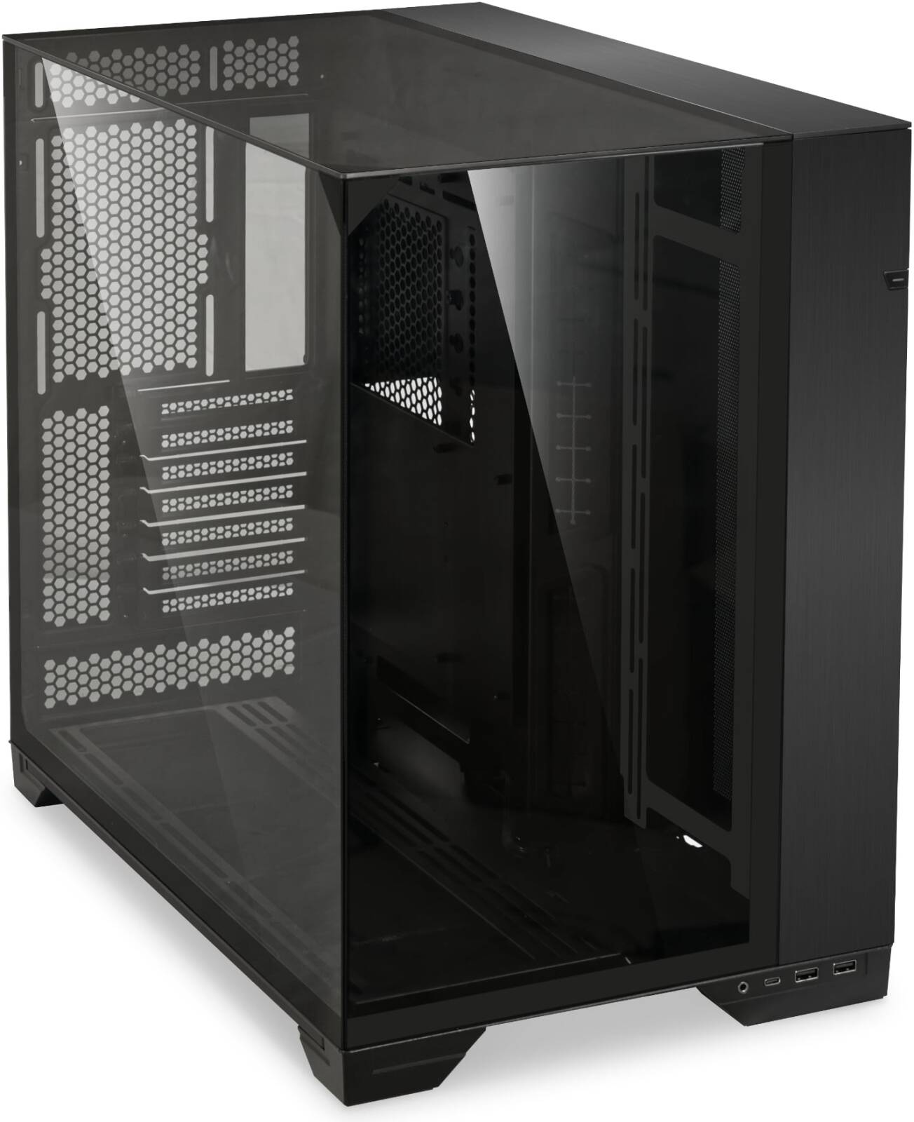 Lian Li O11 Vision Tower Computer Case, 360mm Radiator & 8x 120mm Fan Support, Black | O11VX