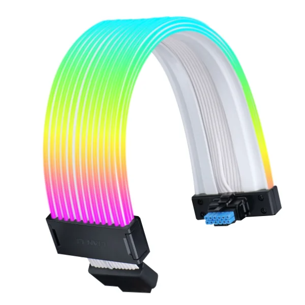 Lian Li Strimer Wireless RGB 16-12 Pin Extension Cable, GPU 90 Degree Connector, Compatible with L-Connect 3 | G89.PW16-121W.00