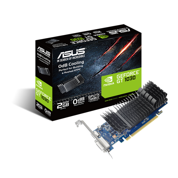 ASUS GeForce® GT 1030 2GB GDDR5 low profile graphics card for silent HTPC build (with I/O port brackets)