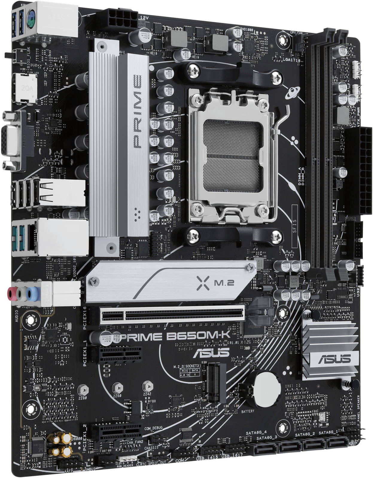 ASUS PRIME B650M-K AM5 Micro-ATX Motherboard, AMD B650 Chipset, 2x DIMM DDR5 Slots, Up to 96GB Max Memory, 2.5Gb Ethernet, 2x M.2, 1x PCIe 4.0x 16, USB 3.2 / 2.0, 1x VGA 1x HDMI | 90MB1F60-M0EAY0