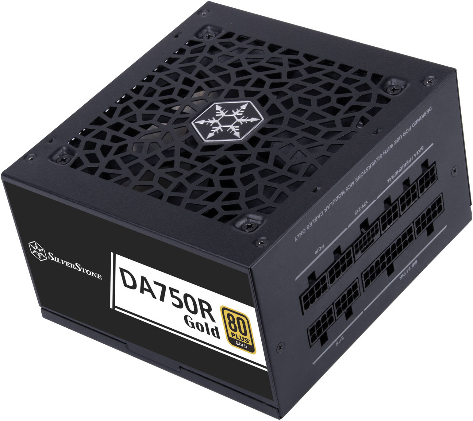 SilverStone DA750R Gold Fully Modular Power Supply, 80 PLUS Gold, 750W ATX 3.0 & PCIe 5.0, Active PFC, Silent 120mm FDB Fan, Japanese Capacitors, Black | SST-DA750R-GMA