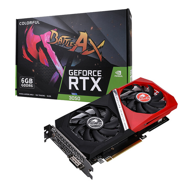 COLORFUL BATTLE-AX GeForce RTX 3050 NB DUO 6GB V2-V GDDR6 Dual Fan Graphics Card