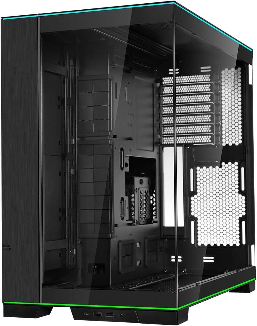 Lian Li O11D EVO RGB E-ATX Gaming Dual Chamber Case, ARGB Lighting Strips,Up to 420mm Radiator & 10* Fans, Cable Management, Front and Side Tempered Gass Panels, Black | G99.O11DERGBX.00