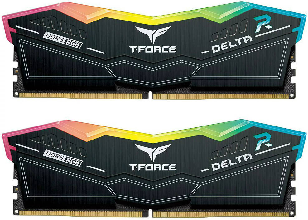 TeamGroup T-Force Delta RGB 32GB (2x16GB) DDR5 Desktop Memory Kit, 6000MHz Speed, CL32 CAS Latency, Intel XMP 3.0, 1.20 Voltage, Unbuffered, 288 Pin, Black