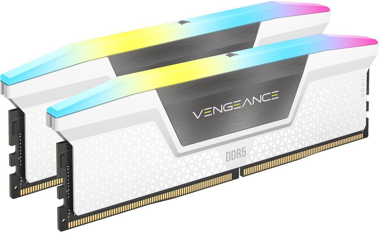 CORSAIR VENGEANCE 32GB (2 x 16GB) RGB DDR5 6400MHz, White | CMH32GX5M2B6400C36